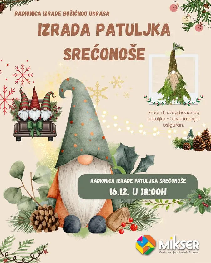 Vizual: radionica izrade patuljka srećonoše